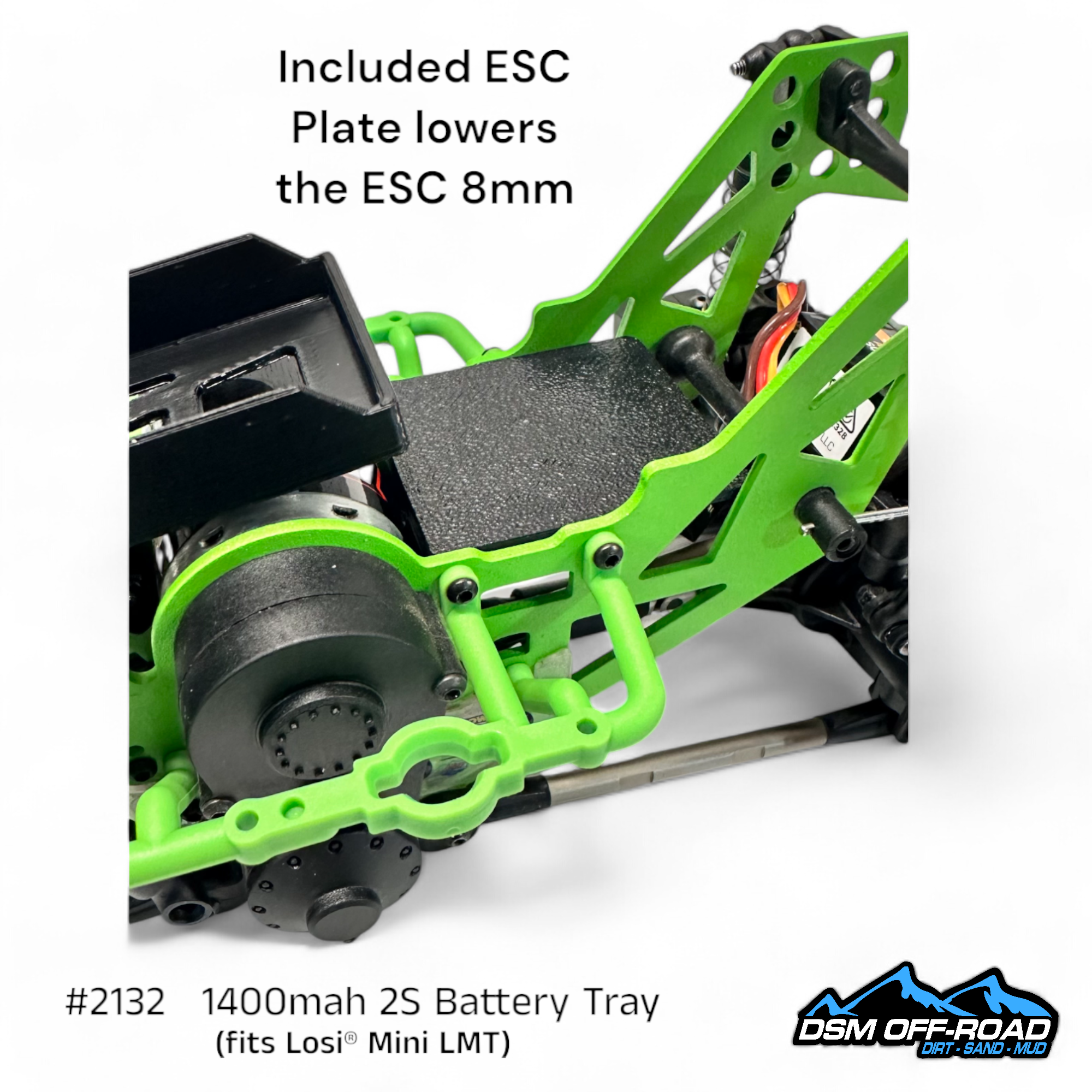 1400mah Battery Tray (Fits Losi® Mini LMT) (STL)