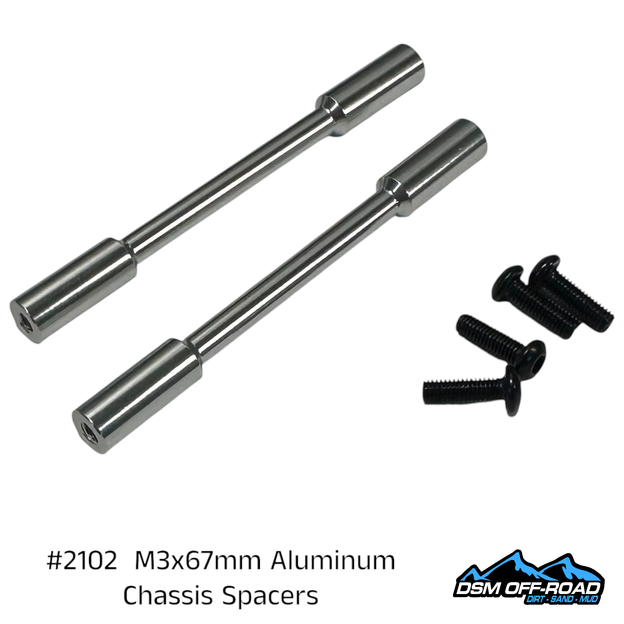 M3x67mm Aluminum Chassis Braces (Silver)