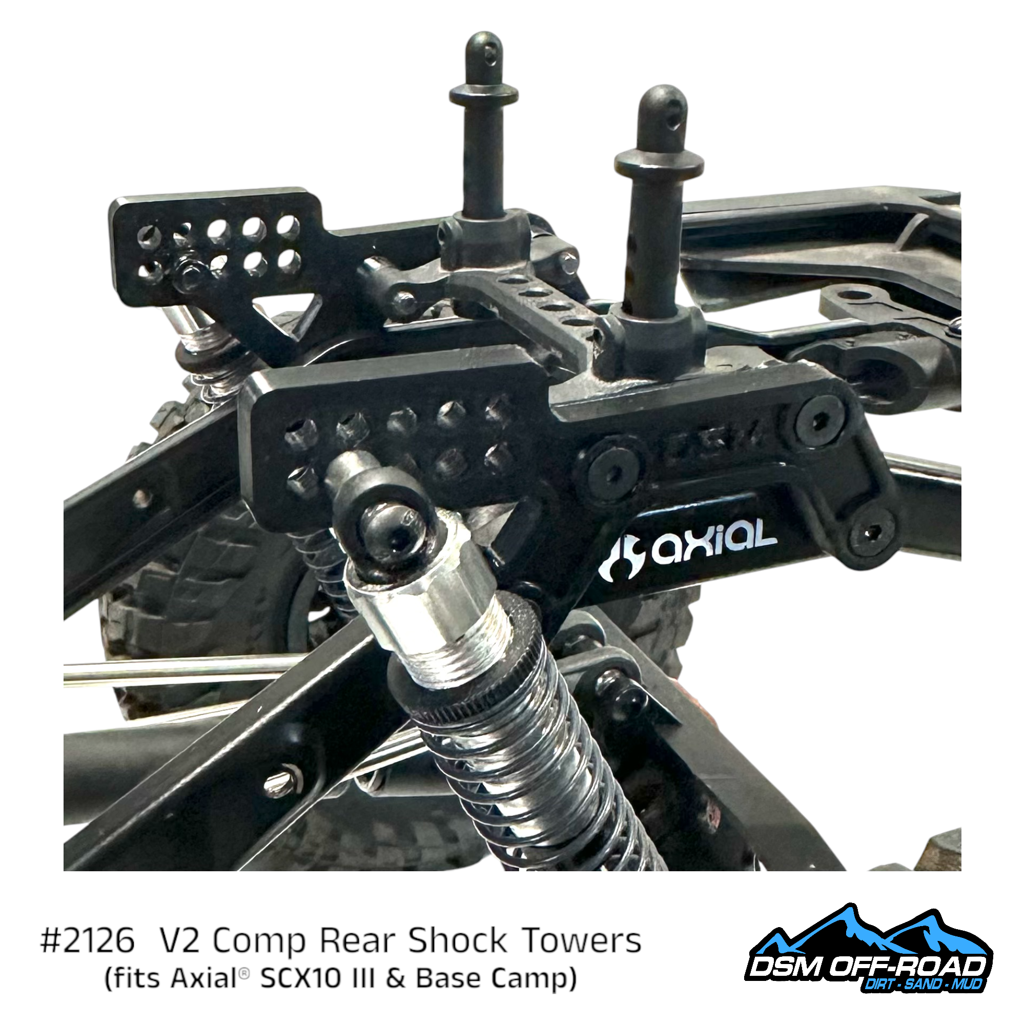 #2126 Comp Style Rear Shock Towers (fits Axial® SCX10 III & Base Camp)