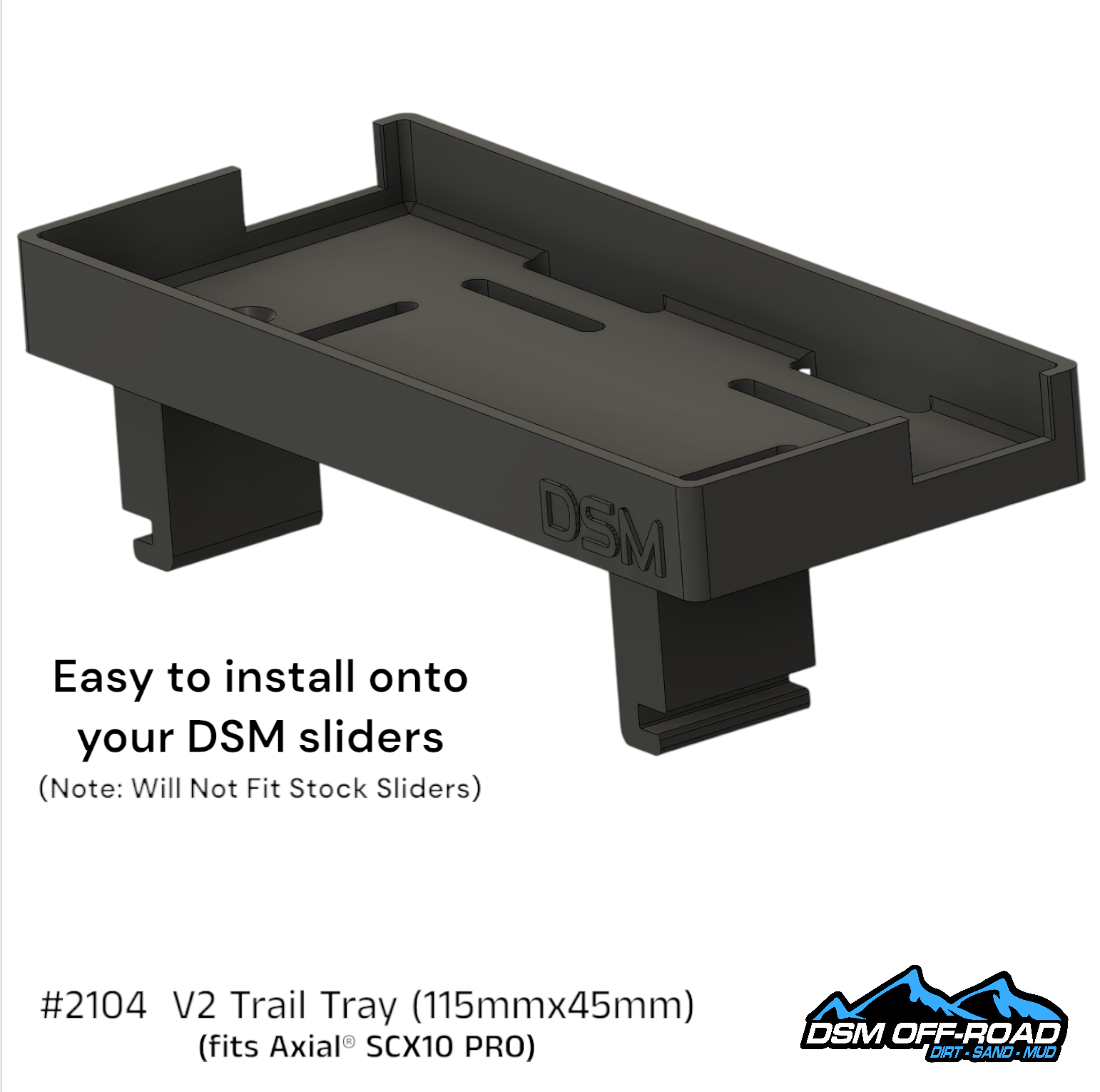 Trail Tray (fits Axial® SCX10 Pro) (STL)
