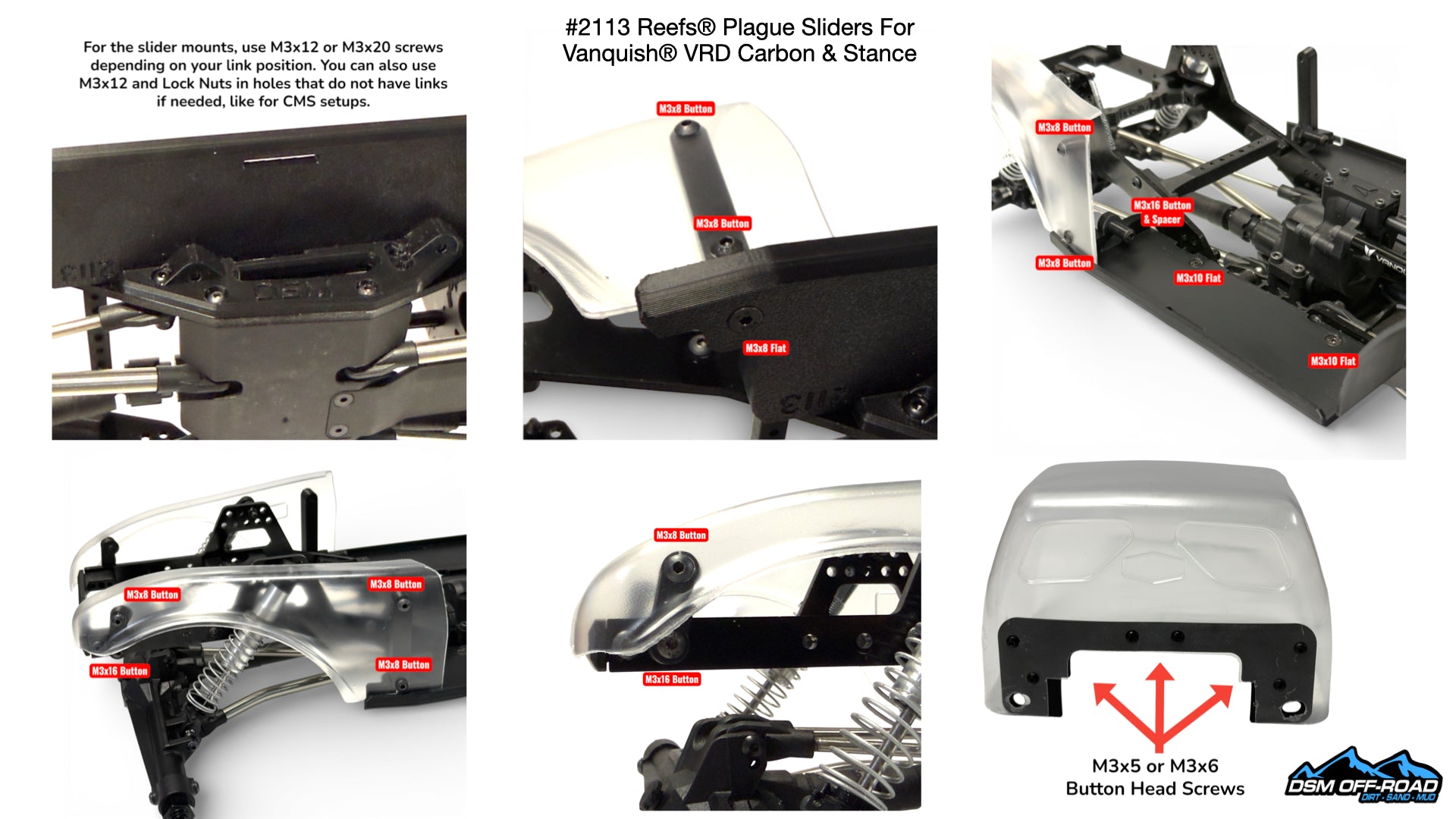 Full Body Sliders for Reefs RC® Plague (fits Vanquish® VRD Carbon & Stance)