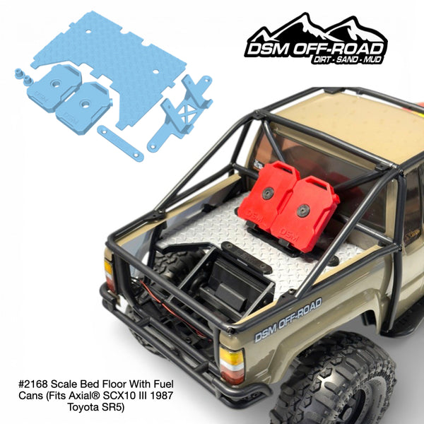 Scale Bed Floor With Fuel Cans - Fits Axial® SCX10 III 1987 Toyota SR5 (STL File)