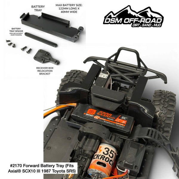 Forward Battery Tray - Fits Axial® SCX10 III 1987 Toyota SR5