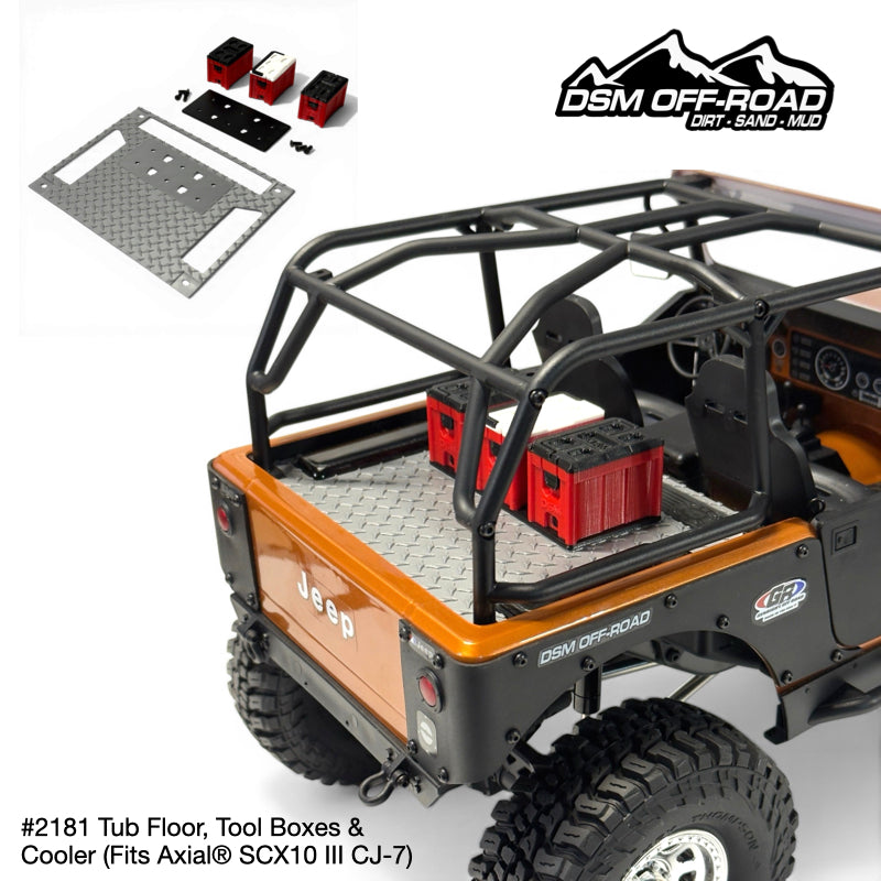 Tub Floor With Tool Boxes & Cooler- Fits Axial® SCX10 III CJ-7