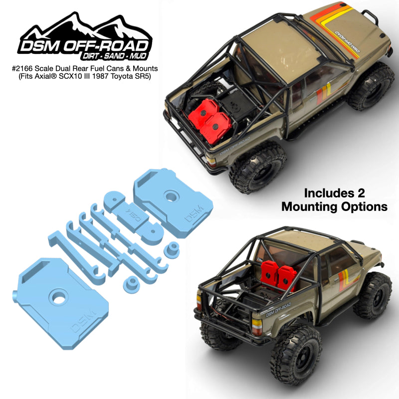 Scale Rear Fuel Containers - Fits Axial® SCX10 III 1987 Toyota SR5 (STL File)