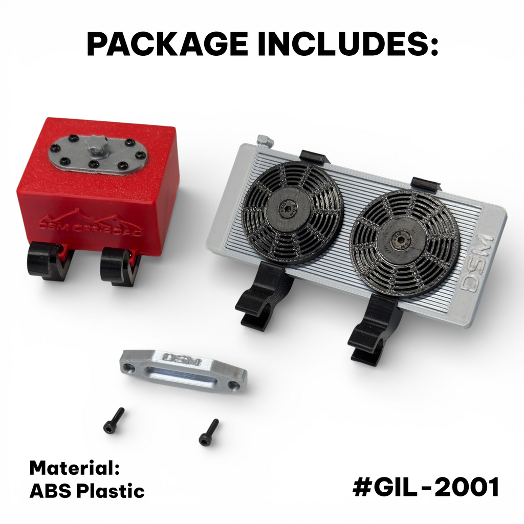 Scale Accessory Pack for Axial® Gilamon – Mini Fuel Cell, Radiator & Winch Fairlead