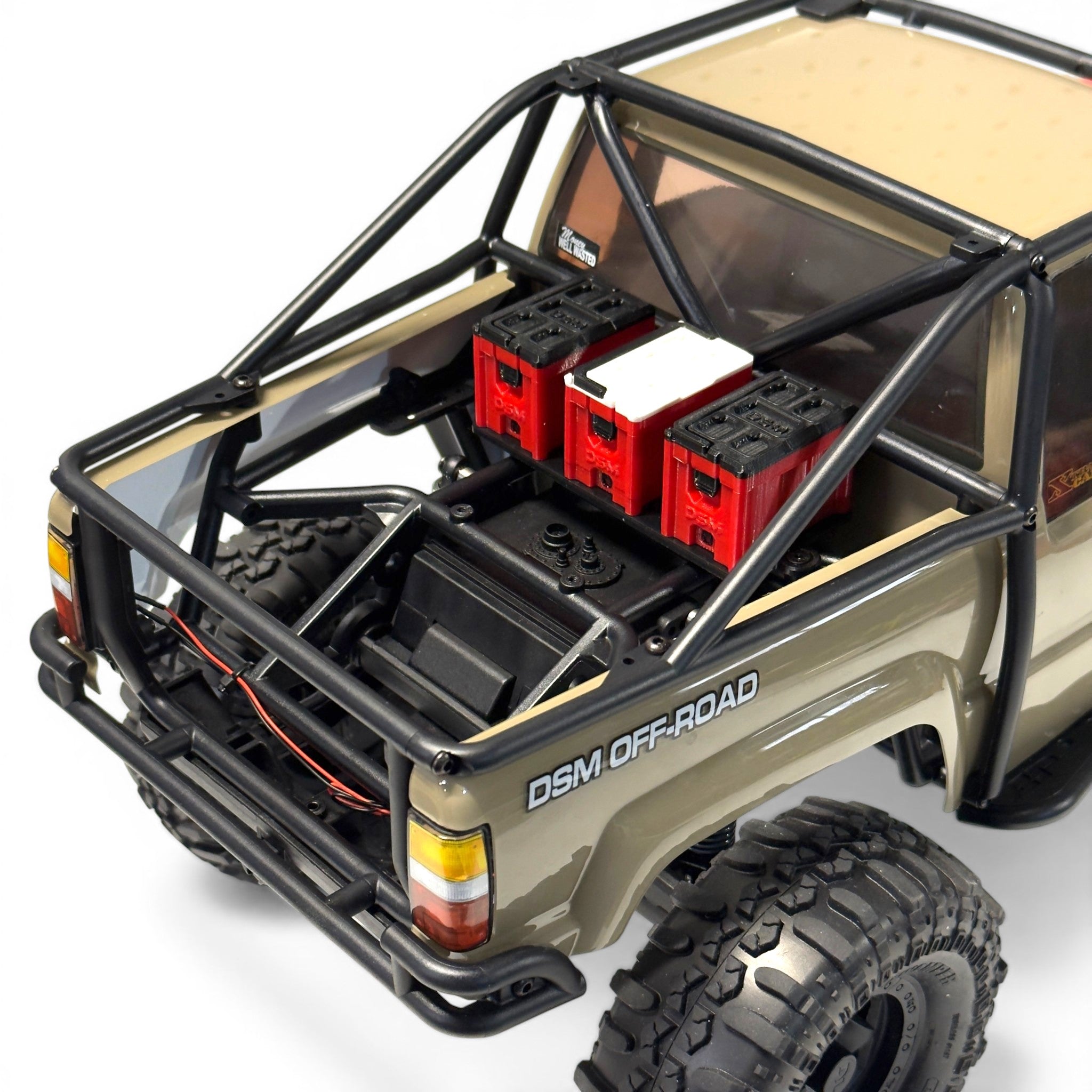Rear Bed Tool Boxes, Cooler & Spare Mount (Fits Axial® SCX10 III SR5)