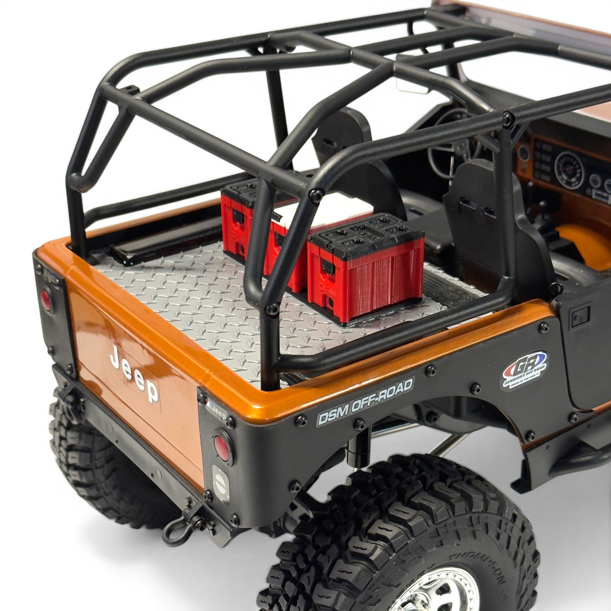 Tub Floor With Tool Boxes & Cooler- Fits Axial® SCX10 III CJ-7