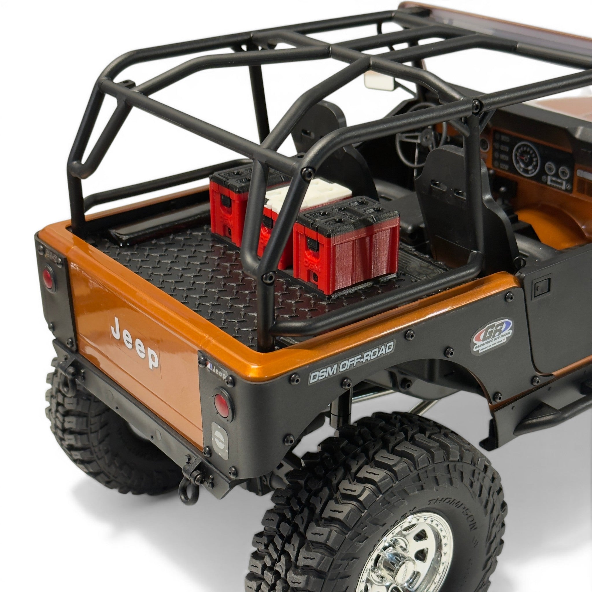 Tub Floor With Tool Boxes & Cooler- Fits Axial® SCX10 III CJ-7 (STL File)