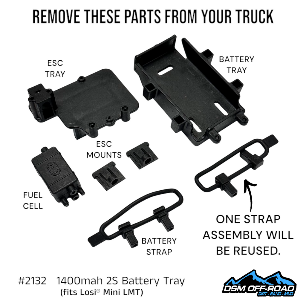 1400mah Battery Tray (Fits Losi® Mini LMT)