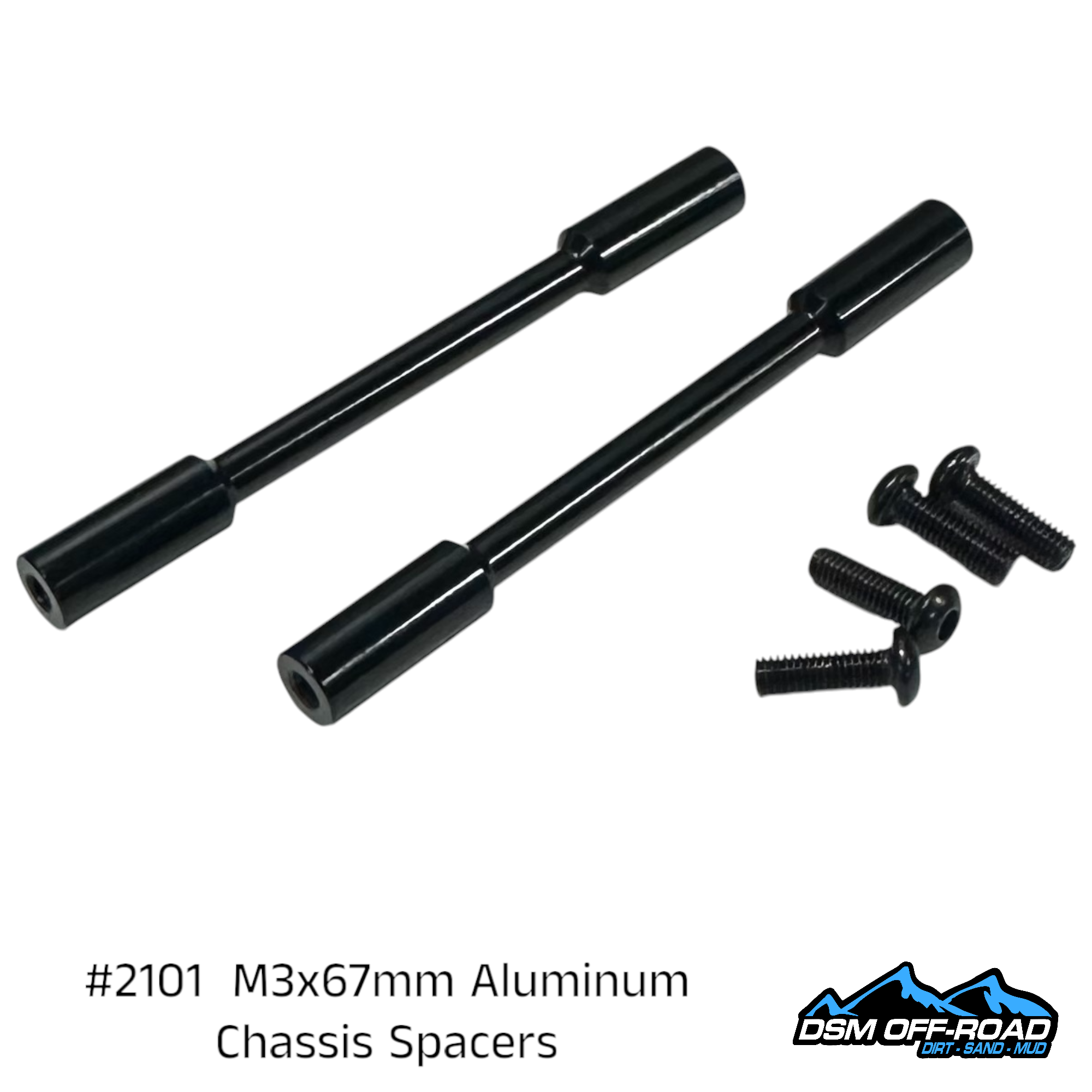 M3x67mm Aluminum Chassis Braces (Black)