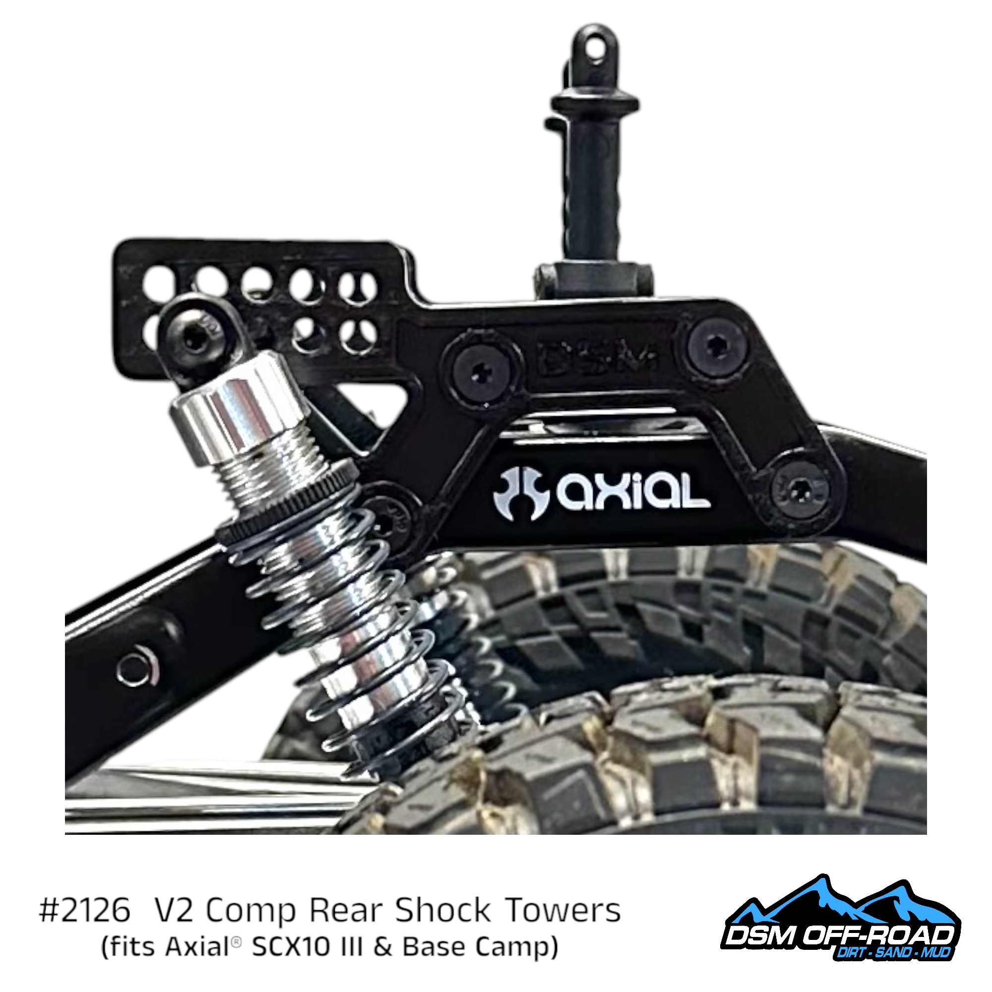 Comp Style Rear Shock Towers (fits Axial® SCX10 III & Base Camp)