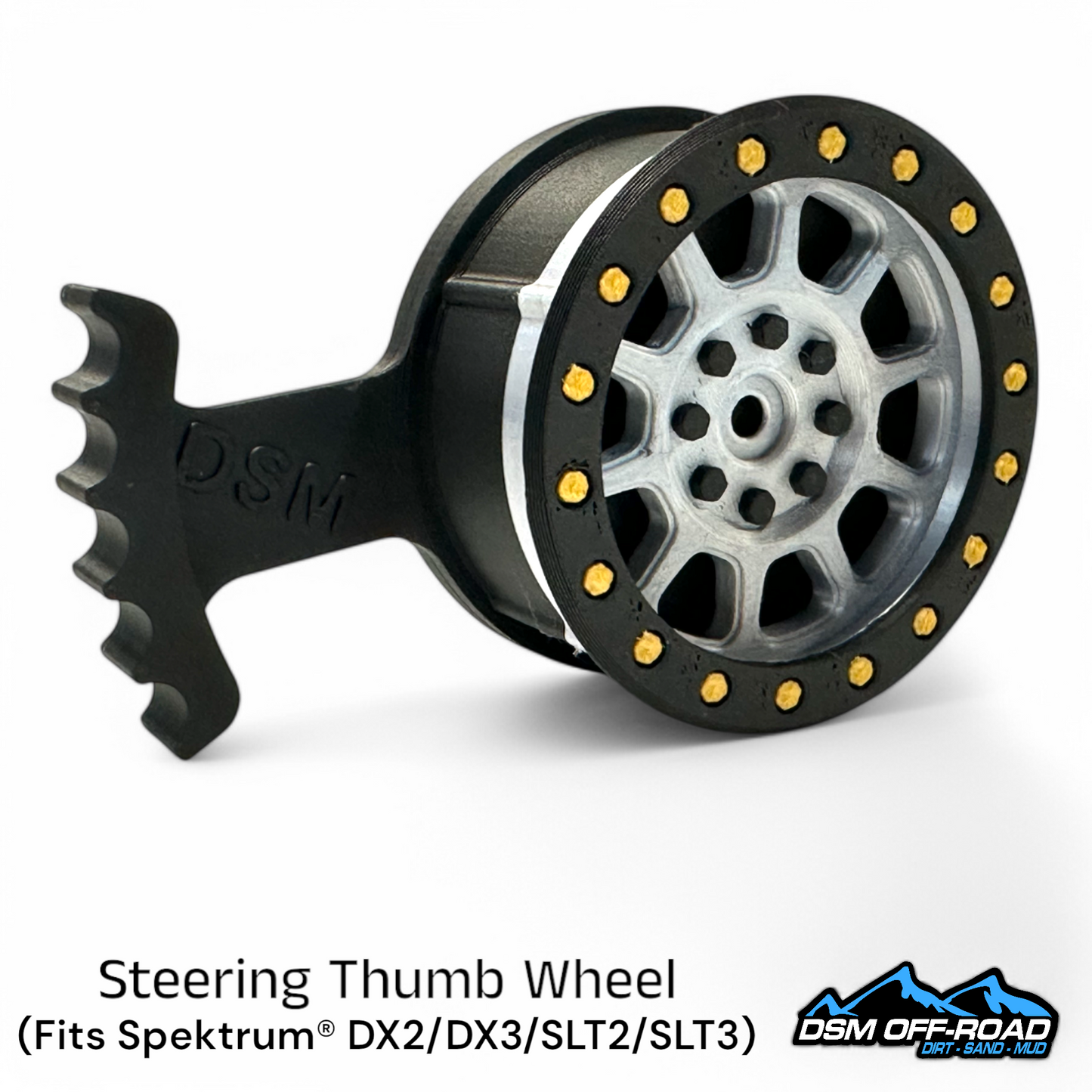 BB Thumb Steering Wheel - Silver (Fits Spektrum® DX2/DX3/SLT2/SLT3)