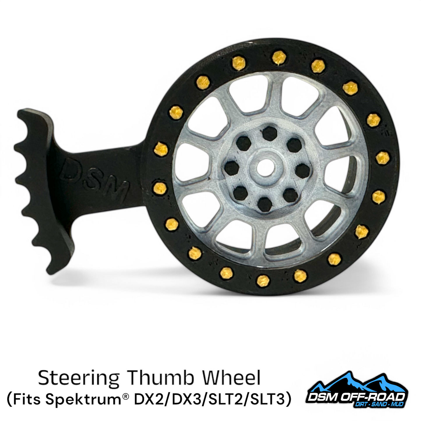 BB Thumb Steering Wheel - Silver (Fits Spektrum® DX2/DX3/SLT2/SLT3)