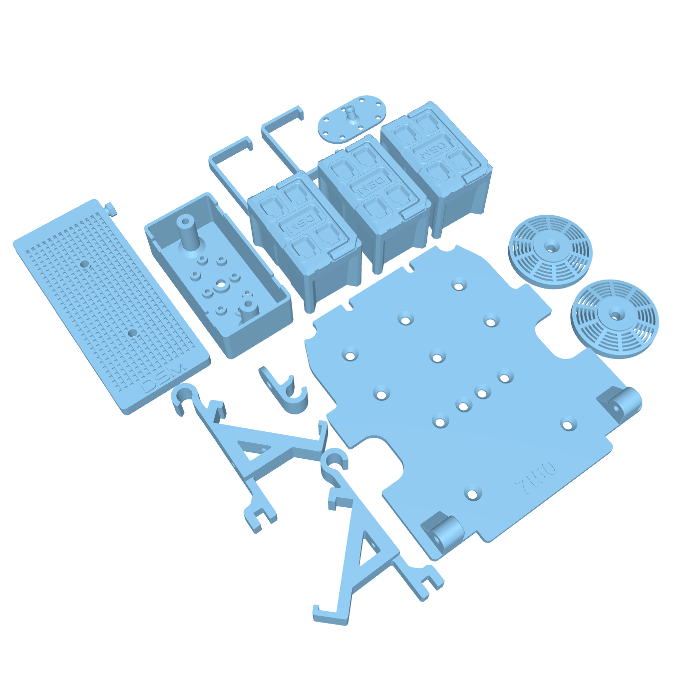Scale Bed Pack – Tool Boxes, Cooler Radiator & Fuel Cell (Fits Vanquish® H10 Optic) (STL File)