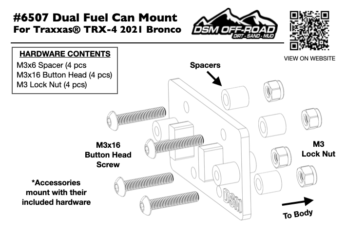 Fuel Can Rear Mount (for Traxxas® TRX4 2021 Bronco)
