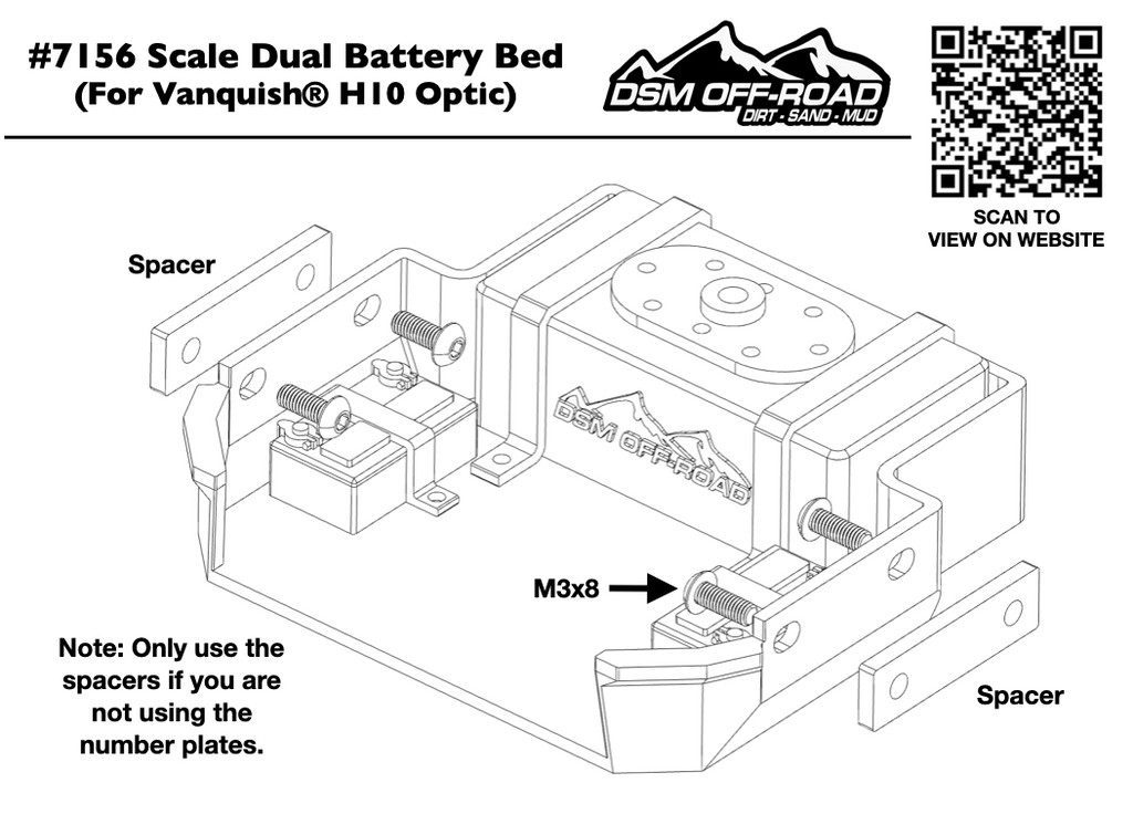 Scale Bed with Fuel Cell & Batteries (Fits Vanquish® H10 Optic)
