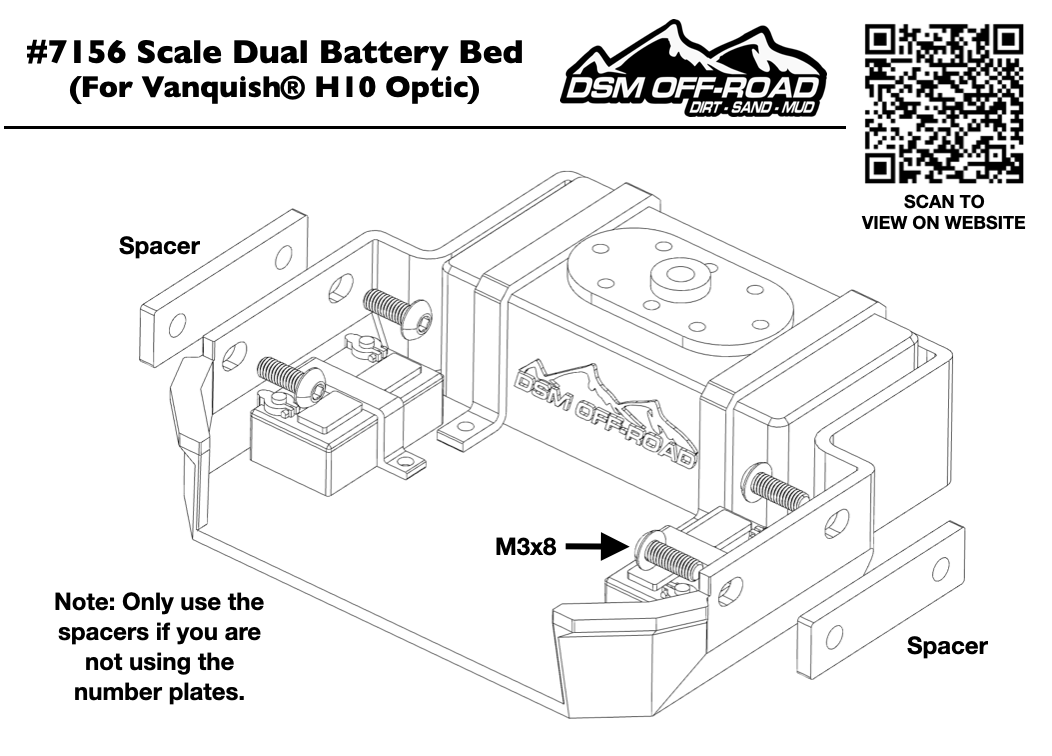 Scale Dual Battery Bed (For Vanquish® H10 Optic)