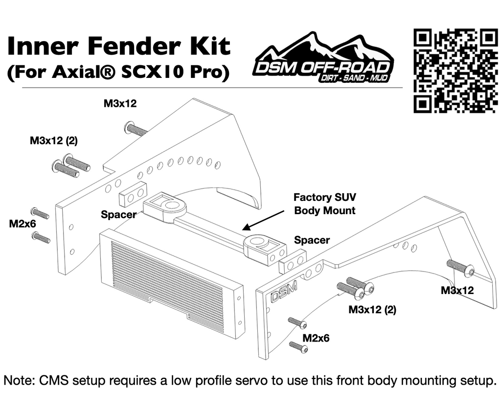 Inner Fenders for Jconcepts® Anvil Body (Fits Axial® SCX10 Pro)
