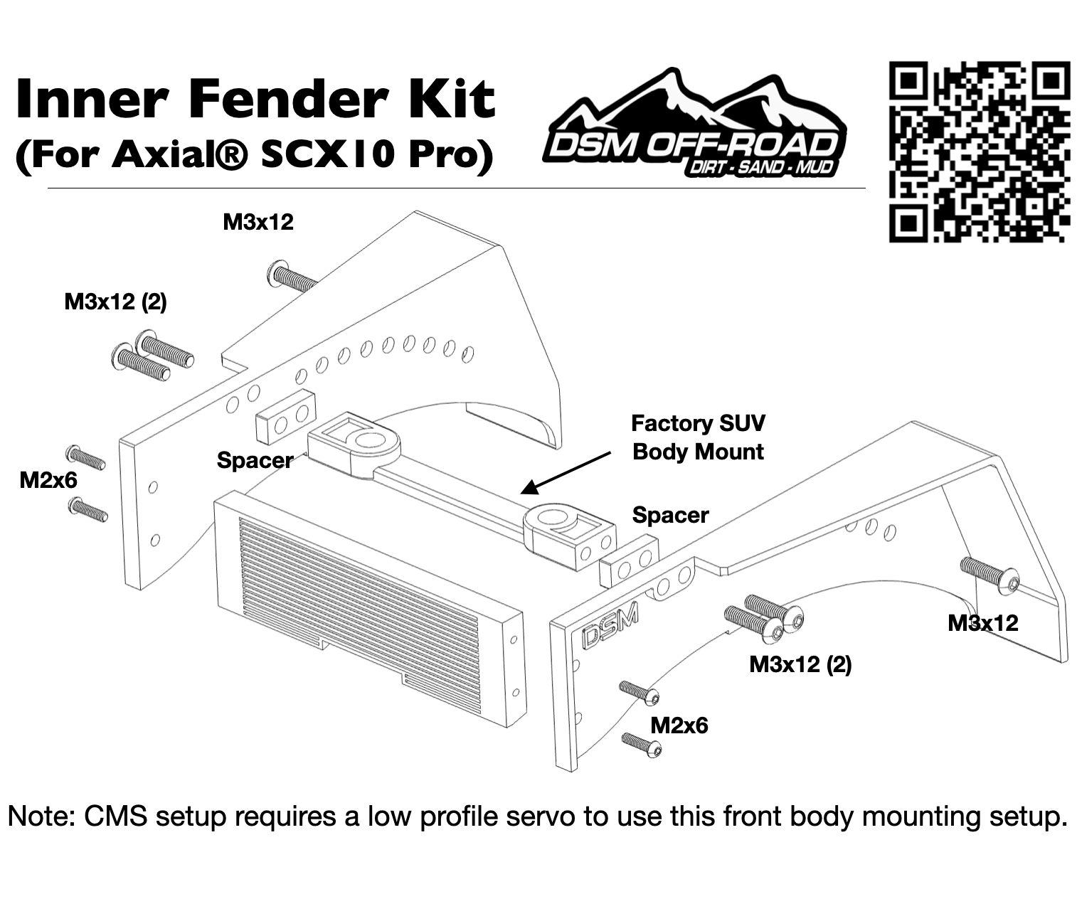 Inner Fender Kit (Fits Axial® SCX10 Pro w/ Anvil Body)